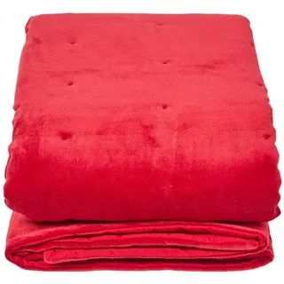 Homescapes Samt-Kuscheldecke 150/200 cm, Baumwolle wattiert , Textil , Uni , Rechteckig , 150x200 cm , Oeko-Tex® , Heimtextilien, Wohntextilien, Decken, Kuscheldecken