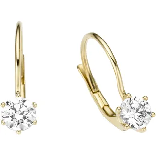 Paar Ohrhänger FIRETTI "Schmuck Geschenk Gold 333 Ohrschmuck Patentbrisur Solitär Glitzer", gold (gelbgoldfarben, kristallweiß, kristallweiß), Ohrringe, Damen, Gelbgold 333, Paar Ohrhänger, mit Zirkonia (synth.)