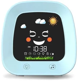 Kinderwecker für Kinder mit 4 Farben Nachtlampe, Schlaftrainer für Peuters, Schlafgeräuschmaschine, blau, für Home Garden - Blau