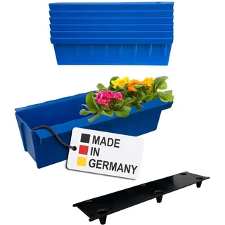 Paletten Blumenkasten 6er-Set Blau Einsatz zum an- & Einhängen Pflanzkasten