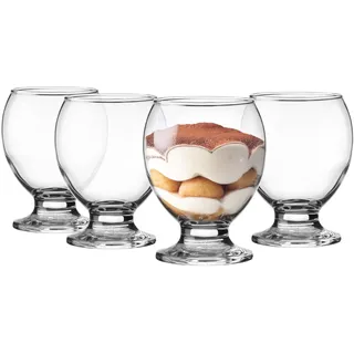 Glasmark Krosno Gläser Eisschale 4er Set 0,28 Liter Eisbecher Dessertschale Cocktailgläser Cocktail Trinkgläser Wassergläser Kelchgläser Spülmaschinenfest Kindergläser Kleine Gläser 4 x 280 ML