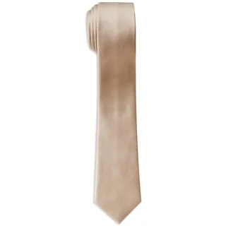 LIMTCHA Herren Einfarbig Skinny Tie Slim Reine Farbe Krawatte für Hochzeit Professionelle Business Freizeit Geschenkbox, Champagner, Einheitsgröße