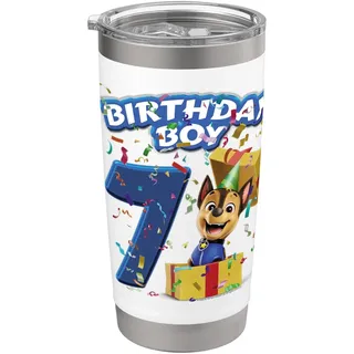 Offizielles Paw Patrol Chase Birthday Boy Age 7 Doppelwandiger Edelstahl-Thermobecher