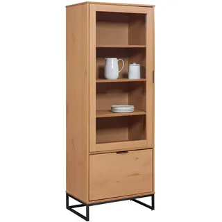 Interlink Inter Link Vitrinenschrank Vivo 2T Oak lackiert Holz B/H/L: ca. 45x190x70 cm - 2 Türen - Kiefer Massivholz