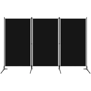 vidaXL Paravent, Klappbar, 3-Teilig, 260/180 cm, aus Stoff, Schwarz , Textil , 260x180x1 cm , Wohnzimmer, Raumteiler, Raumtrenner