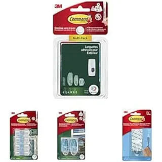 Command Strips Weihnachts-Multipack, 8 Outdoor Deko-Clips, 2 ovale Haken für den Außenbereich, 1 grosser Haken für den Innenbereich, dazu 16 Stück Nachfüllstreifen in verschiedenen Größen