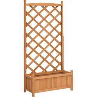 vidaXL Hochbeet mit Spalier 70 x 35 x 150 cm Braun