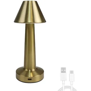 EXTRASTAR Pilz Tischlampe, Dimmbare Touch LED-Lampe, Kabellos mit Schaltbar, 3 Farbtemperatur, USB-Aufladbare, für Wohnzimmer, Schlafzimmer und Esszimmer, Metallisch