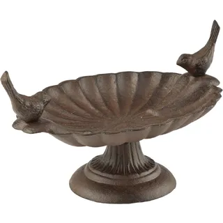 Esschert Design Vogeltränke, Vogelbad mit kurzem Fuß aus Gusseisen, ca. 24 cm x 15 cm x 13 cm