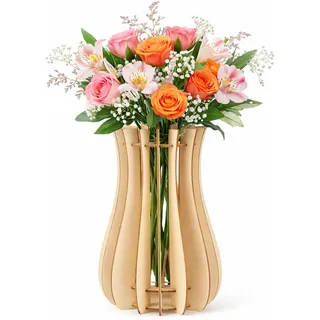 Menibeuty Holzvase für Lego Blumen, Holzvase für Lego Blumen, Vasen Holz für Lego Rosen, Blumenvase für Blumenstrauß, für Kirschblüten Rosen Sonnenblumen Narzissen Tulpen Lotus
