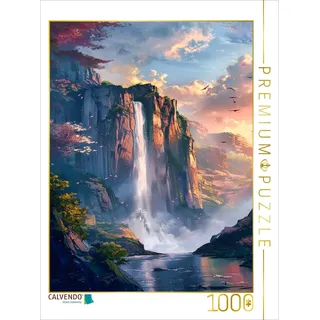 Calvendo Puzzle Ein Motiv aus dem Kalender Titanen der Natur - Majestätische Wasserfälle im Anime - Stil | 1000 Teile Lege-Größe 64x48cm Foto-Puzzle für glückliche Stunden