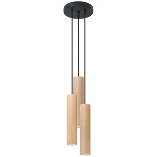 Pendelleuchte Lino 3P Holz SOLLUX Natürlich - Beige