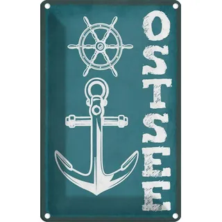 vianmo Blechschild 20x30cm Ostsee Anker See Schiff Deko Geschenk