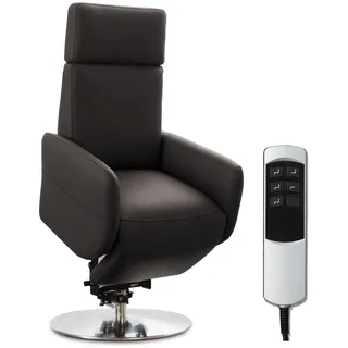 Cavadore TV-Sessel Cobra mit 2 E-Motoren und Aufstehhilfe / Elektrischer Fernsehsessel mit Fernbedienung / Relaxfunktion, Liegefunktion / bis 130 kg / L: 71 x 112 x 82 / Echtleder Mokka
