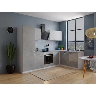 Respekta Winkelküche L-Form 280 x 172 cm grau