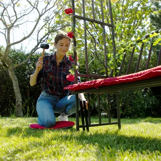 8x Erdanker für Rosenbogen - Stahl - Erdspitzen - U-Form - Heringe - Anker - Schwarz