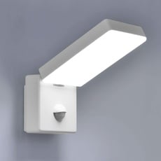 max K O M F O R T LED Aussenleuchten Bewegungsmelder schwenkbar Wand-leuchte Wandlampe Flurleuchte Fluter 15W weiß modern IP54 AGATE-WH