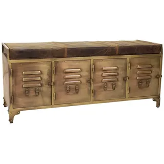 Alexandra House Living Bank Leder Eisen 40 x 51 x 120 cm