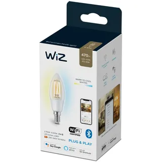 WIZ 40W E14 Kerzenform Filament Clear (TW) Einzelpack