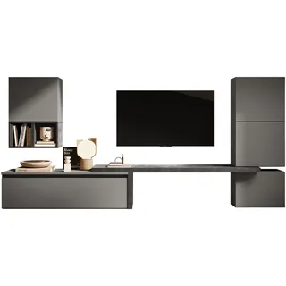 Home Affaire Wohnwand »Infinity, 7tlg. Breite 290 cm, Höhe variabel, Schrankwand, Anbauwand« 7 Stk. tlg., grau