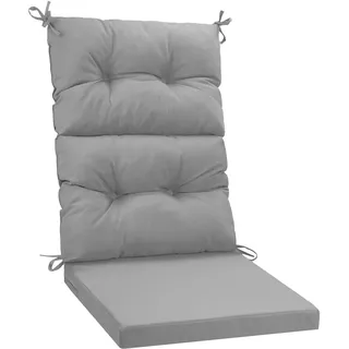 PRIMEPATIO Gartenstuhl-Auflagen Hochlehner Set – Bequeme Outdoor Sitzkissen für Gartenstühle & Klappstühle, Weiche Hochlehner Auflagen für Balkon, Terrasse & Gartenmöbel, Hellgrau