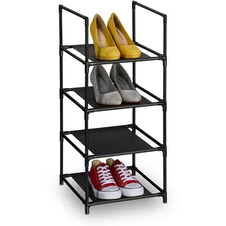 Relaxdays Schuhregal 33 x 72 x 33 cm schwarz/grau