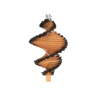 MAZUR Windspirale aus Holz 55 cm | Windspiel Garten | Twister | Wind Spirale | Windspiele | Wind Spinner | gebranntes Erlenholz