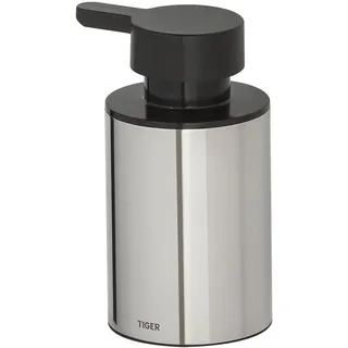 Tiger Colar Seifenspender freistehend, Edelstahl poliert, leichtes Befüllen Dank großer Öffnung und Kunststoffeinsatz, 12.2 x 6.5 x 8.1 cm