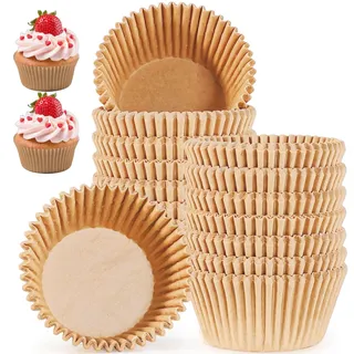 100 Stk. Muffinförmchen Papier, Cupcake Förmchen, Muffins Papierförmchen, Geeignet zum Backen, Desserts, Geburtstage,Halloween,Partys, Hochzeiten (Braun)