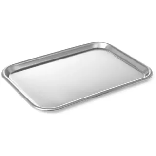 HENDI Auslageplatte, Oval, Vitrinenblech, Sandwichplatte, geeignet für Geschirrspüler, 310x230mm, Edelstahl