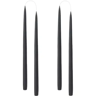 Kunstindustrien® Stabkerzen schwarz, Hergestellt in Dänemark, 42 Farben verfügbar, Tafelkerzen, Durchgefärbte Kerzen lange Brenndauer von 15 Stunden, Kerzen Set Geschenk, 4 Stück 2,2 x 35 cm (Schwarz)