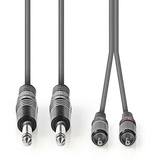 Nedis Audiokabel Stereo 2x 6 .35 mm männlich 2x RCA Mac (3 m), Audio Kabel