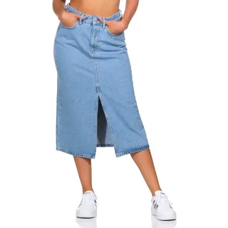 ONLY Damen Midi Jeans Rock ONLBianca 15319268 Light Blue Denim XL