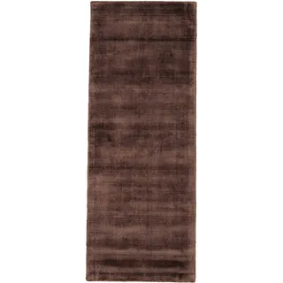 carpetfine Teppich CARPETFINE "Ava Viskoseteppich", braun (dunkelbraun), B:80cm H:13mm L:400cm, Viskose, Teppiche, Teppich, Seidenoptik, leichter Glanz, auch als Läufer erhältlich