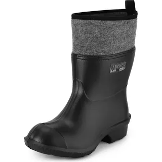 Ladeheid Herren federleichte Eva Thermo Gummistiefel gefüttert LA-804 (Schwarz, 38 EU) - Schwarz