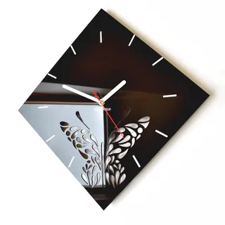 FLEXISTYLE Moderne Wanduhr Primavera, rund 30cm, Acrylglas, Wohnzimmer, Diele, hergestellt in der EU