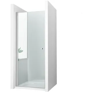 EMKE Duschtrennwand Drehfalttür 80 x 185 cm 80/185 cm Chromfarben Glas