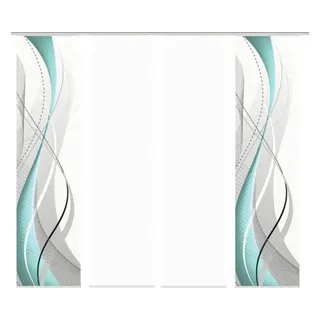 Flächenvorhang Wuxi 4er-Set petrol 60x245 cm