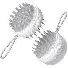 Kopfhaut Massagebürste,TOUCHBeauty Shampoo Haarbürste Silikon 2-in-1 Haarbürste für Peeling und Kopfmassage,Nass & Trockengebrauch,für Männer Frauen Haustiere,2-Seitige AG-2251H(Grau)