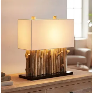 levandeo Tischlampe Treibholz Braun