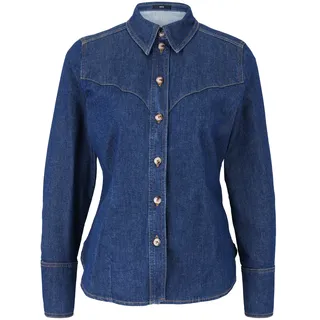 Zero Jeansbluse »Jeanshemd mit Knopfleiste«