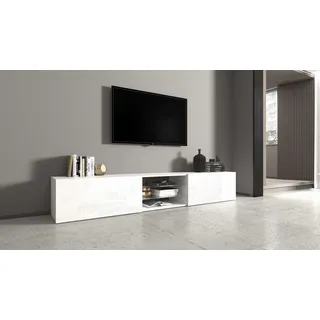 OTTO home Egypt Lowboard 240 x 35 cm Weiß Glas/Metall/Holzwerkstoff