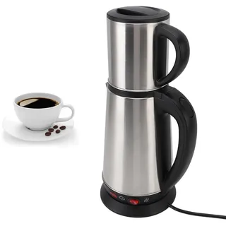 Elektrische Türkische Wasserkocher -Set Elektrische Kessel Kessel Edelstahl Tee Maker Teekessel Kaffeekessel Wasserkocher Coffeepot Wassertopf Teekanne Türkische Teekanne für Zuhause (EU-Stecker 220V)