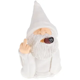Relaxdays Gartenzwerg , Weiß , Kunststoff , 9x15x7 cm , Dekoration, Dekofiguren & Skulpturen, Dekotiere