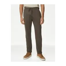 Mens M&S Collection Gerade geschnittene Jogginghosen mit hohem Baumwollanteil mit Kordelzug - Medium Brown, Medium Brown, XL