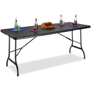Relaxdays Bastian Gartentisch 178 x 74 x 72 cm schwarz
