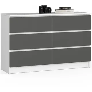 akord furniture factory Sideboard 120 x 77 x 40 cm Weiß/Grau/Graphit