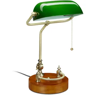 Relaxdays Bankerlampe Grün