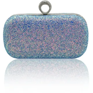 CORIOS Pailletten Clutch Tasche Damen Glitzer Abendtasche Hochzeit Brautbörse Handtasche Elegante Klein Tasche Funkelnd Schultertasche Glänzend Umhängetasche für Bankett-Party Abschlussball Blau