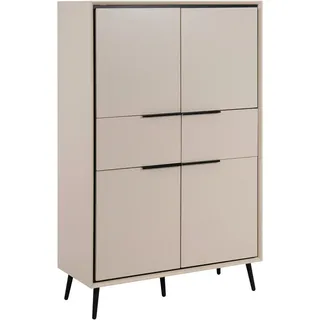 Finori Highboard 90 x 140 x 38 cm Sand/Schwarz